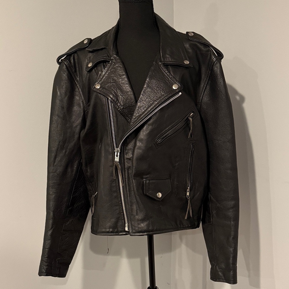 Black Leather Biker Jacket